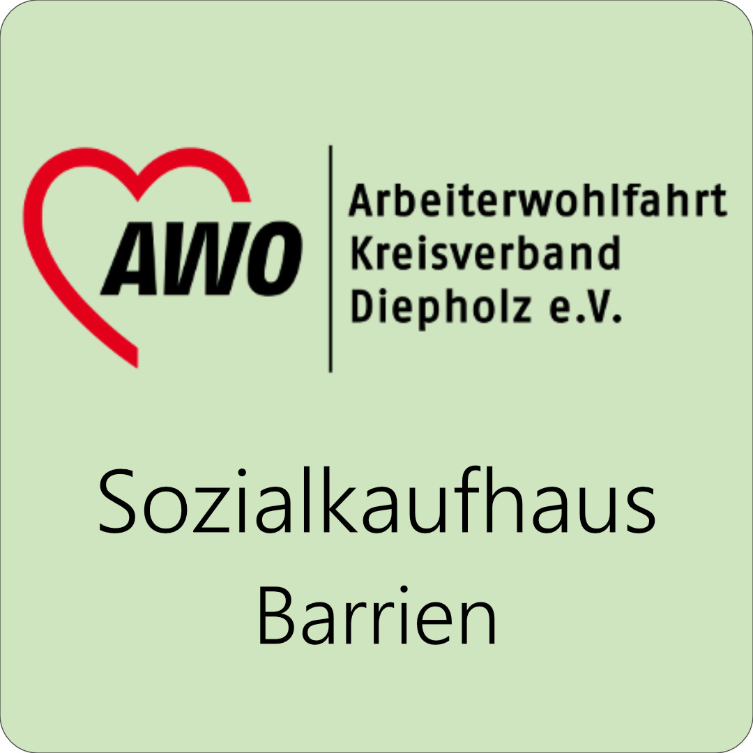 Logo AWO mit Zusatz Sozialkaufhaus Barrien