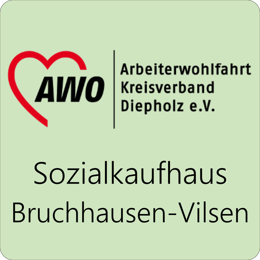 Logo AWO mit Zusatz Sozialkaufhaus Bruchhausen-Vilsen